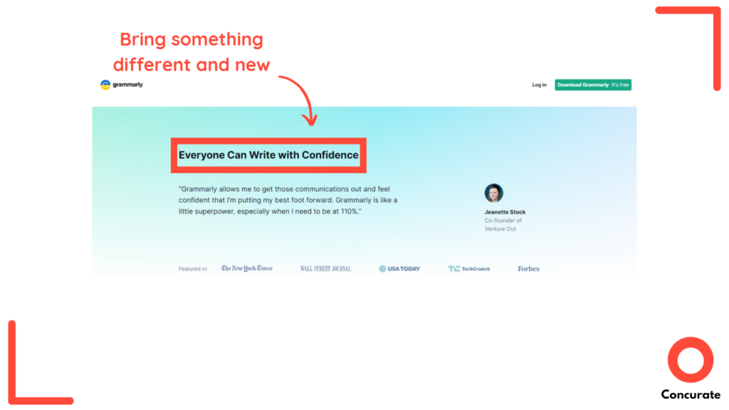 Grammarly saas copywriting example