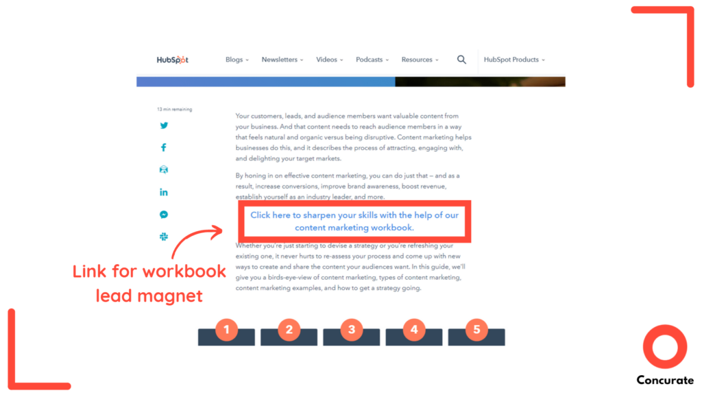 HubSpot website workbook lead magnet