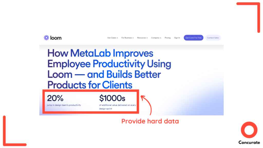 Loom saas copywriting example