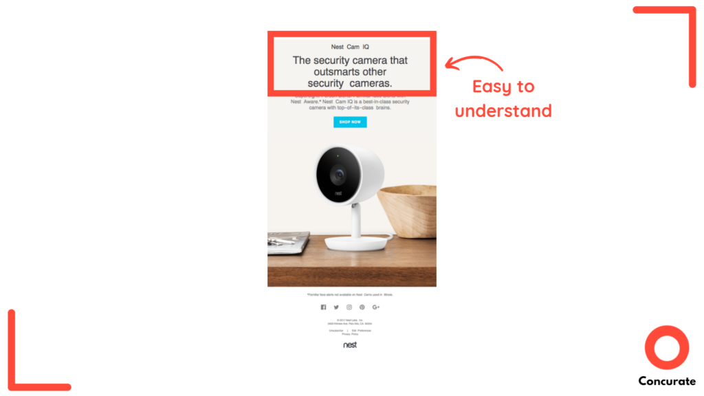 Nest Cam IQ saas copywriting example