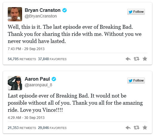 Breaking Bad: Felina tweets