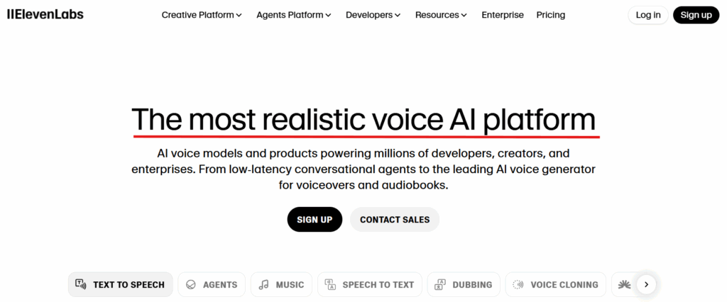 ElevenLabs Homepage