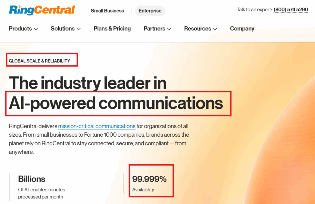 Industry solutions page connecting AI to business outcomes