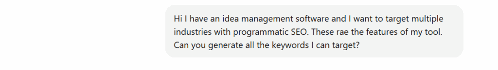 ChatGPT prompt for rogrammatic seo use case