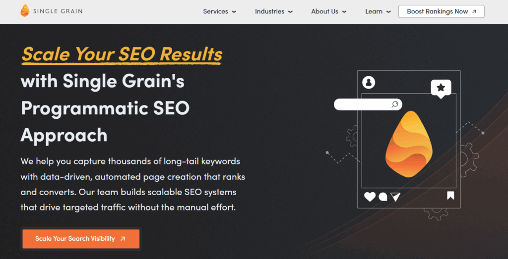 Single grain programmatic SEO agency
