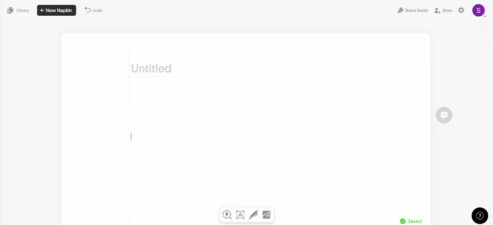 A GIF that demonstrates Napkin AI's AI-based writing feature