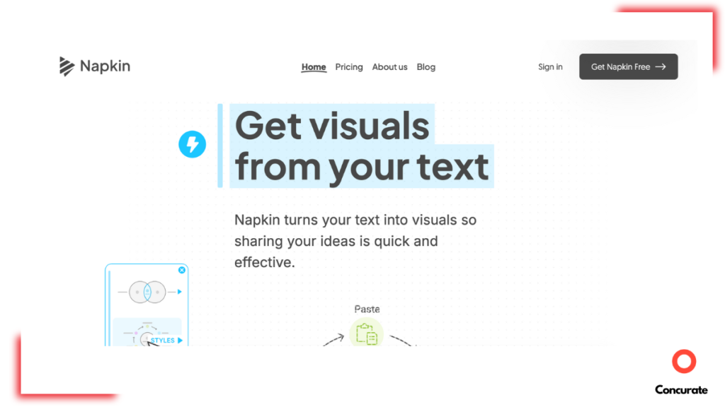 a screenshot of Napkin AI's website