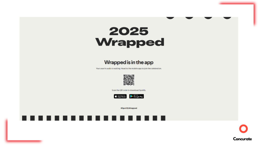 Spotify Wrapped 2025 homepage screenshot for best social media marketing campaign blog