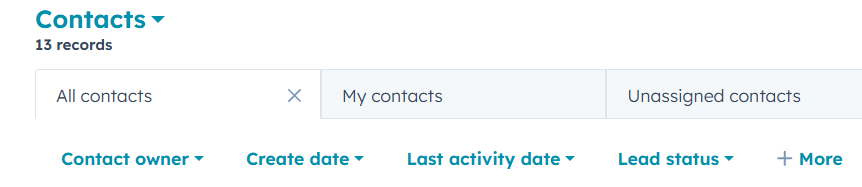 Numbers from hubspot