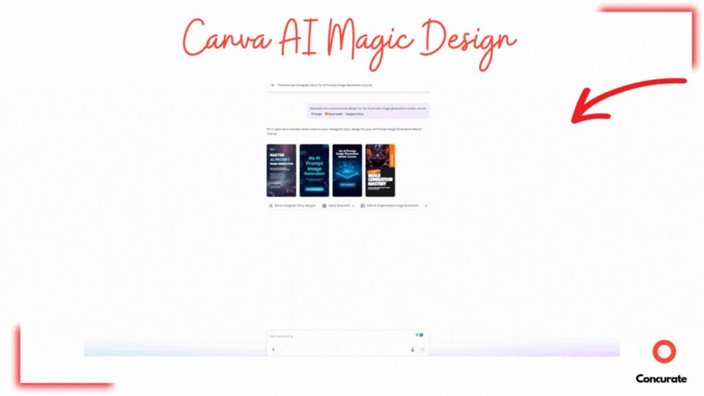 Animated GIF showcasing Canva AI Magic Design generating a polished layout from content prompts during a Canva AI review.