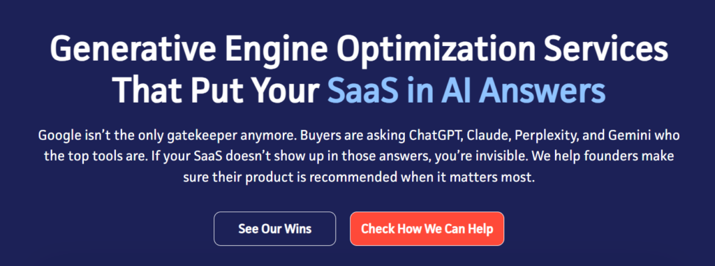 Snapshot of hero section of Concurate's GEO page