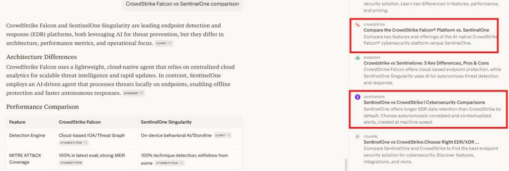 Perplexity search results