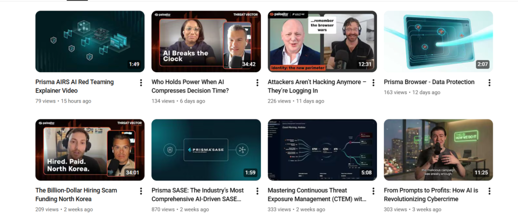 Palo alto youtube snapshot