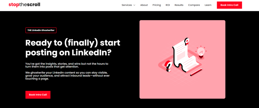 Stop the scroll Linkedin Ghostwriting