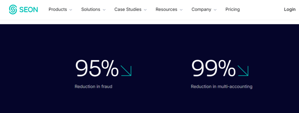 A snapshot of data proof from SEON's Xcoins case study