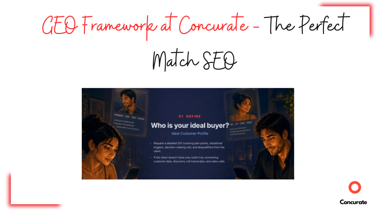 Define stage of the GEO Framework at Concurate