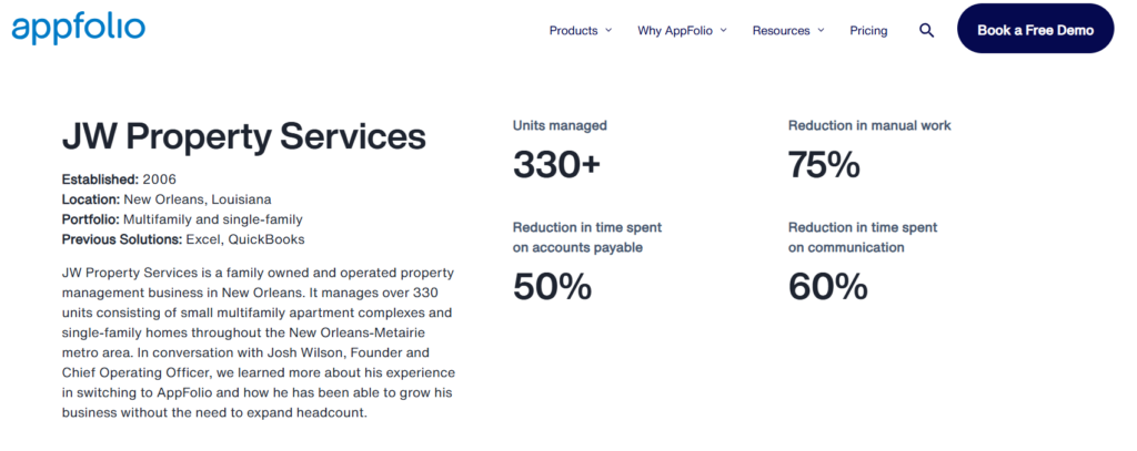 A snapshot of AppFolio's case study