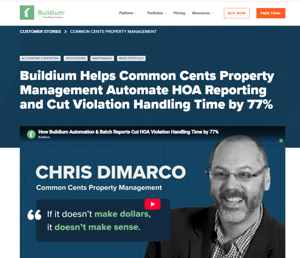 A snapshot of Buildium's case study
