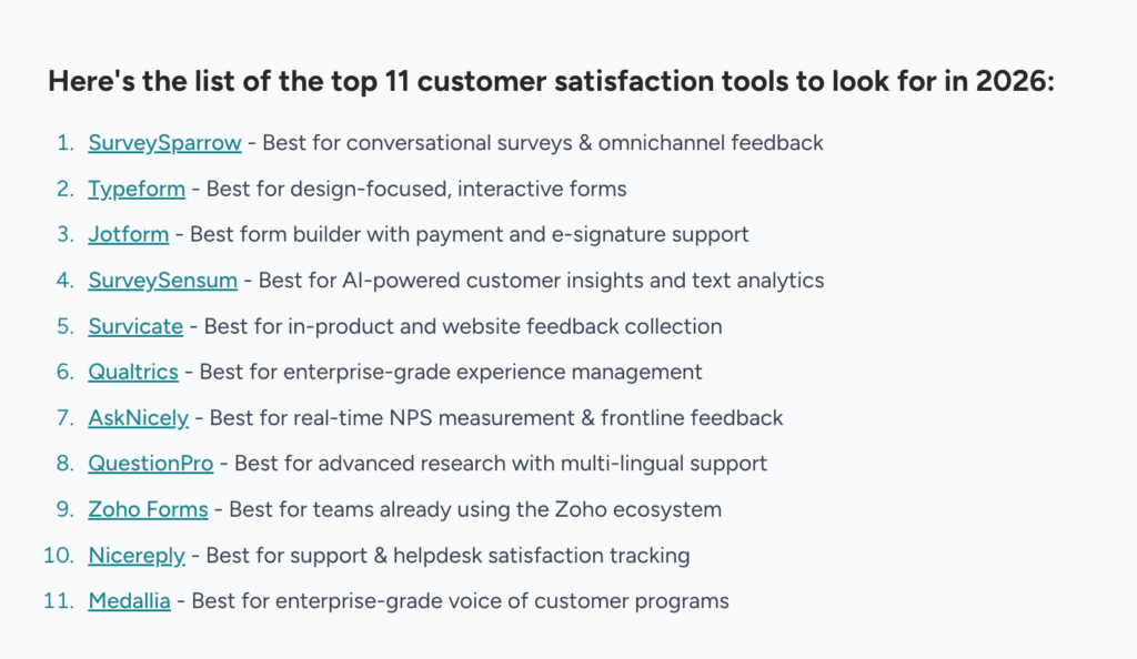 SurveySparrow page screenshot