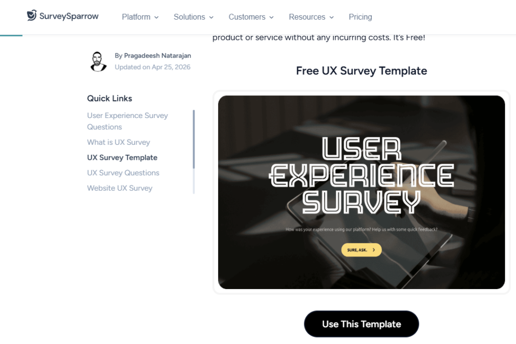 SurveySparrow page screenshot